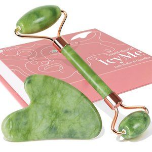Women Green Face Roller and Gua Sha Set for Skin Care Routine Self Care